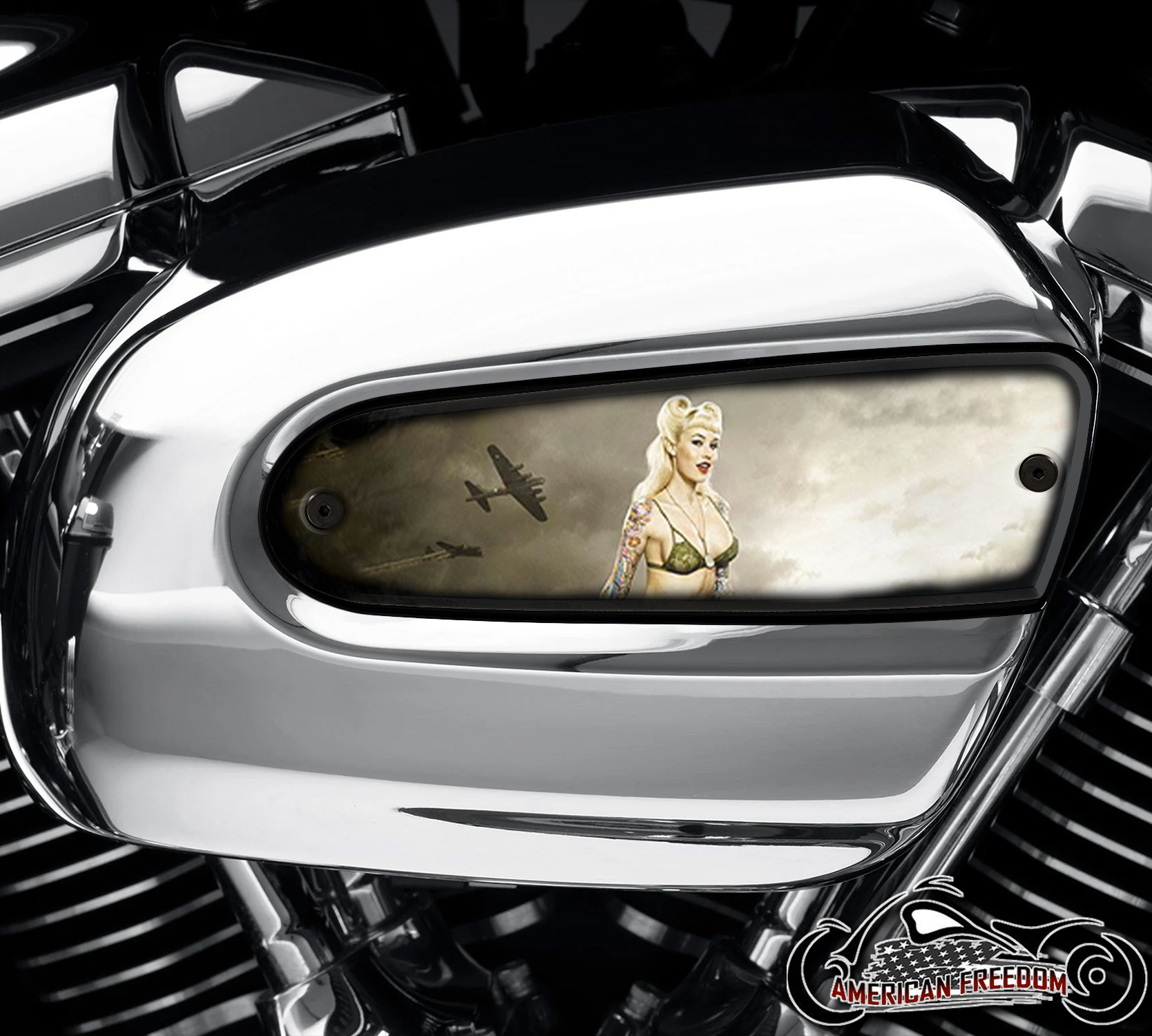 Harley Davidson Wedge Air Cleaner Insert - Blonde Pin Up Bomber